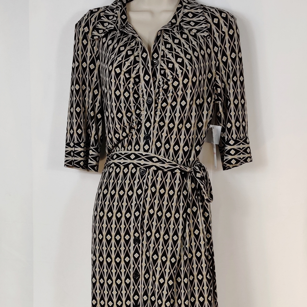 NWT Laundry Dress button midi size 10
